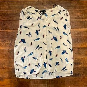 HM sleeveless flowy sheer blouse.